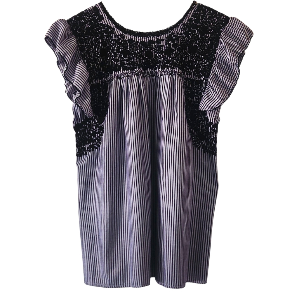 Margarita Mercantile Sara Top Midnight Blue Embroidery Small - Picture 4 of 14